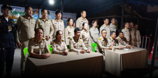 ผู้นำท้องถิ่น ตำบลบึง อำเภอศรีราชา ร่วมกันตั้งด่านชุมชน เพื่อลดอุบัติเหตุทางท้องถนนช่วงเทศกาลสงกรานต์ประจำปี 2569