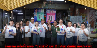 ลุยตลาดลานโพธิ์นาเกลือ! “ปรเมศวร์” เบอร์ 2 นำทีมเรารักพัทยาพบประชาชน ชูแนวคิดยกระดับตลาดร้อยปี สร้างรายได้ กระตุ้นท่องเที่ยว และพัฒนาเศรษฐกิจชุมชนอย่างยั่งยืน