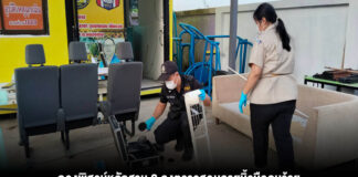 กองพิสูจน์หลักฐาน 2 ลงตรวจสอบลายนิ้วมือคนร้ายที่ก่อเหตุยกเค้าตู้อาสากู้ภัยเพียวเยี้ยงไท้ศรีราชาจุดบริการยางเอน